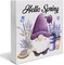 Spring Decor, Rustic Gnome Wood Sign Spring Lavender Tray Decoration Tabletop Shelf Desk Home Decor